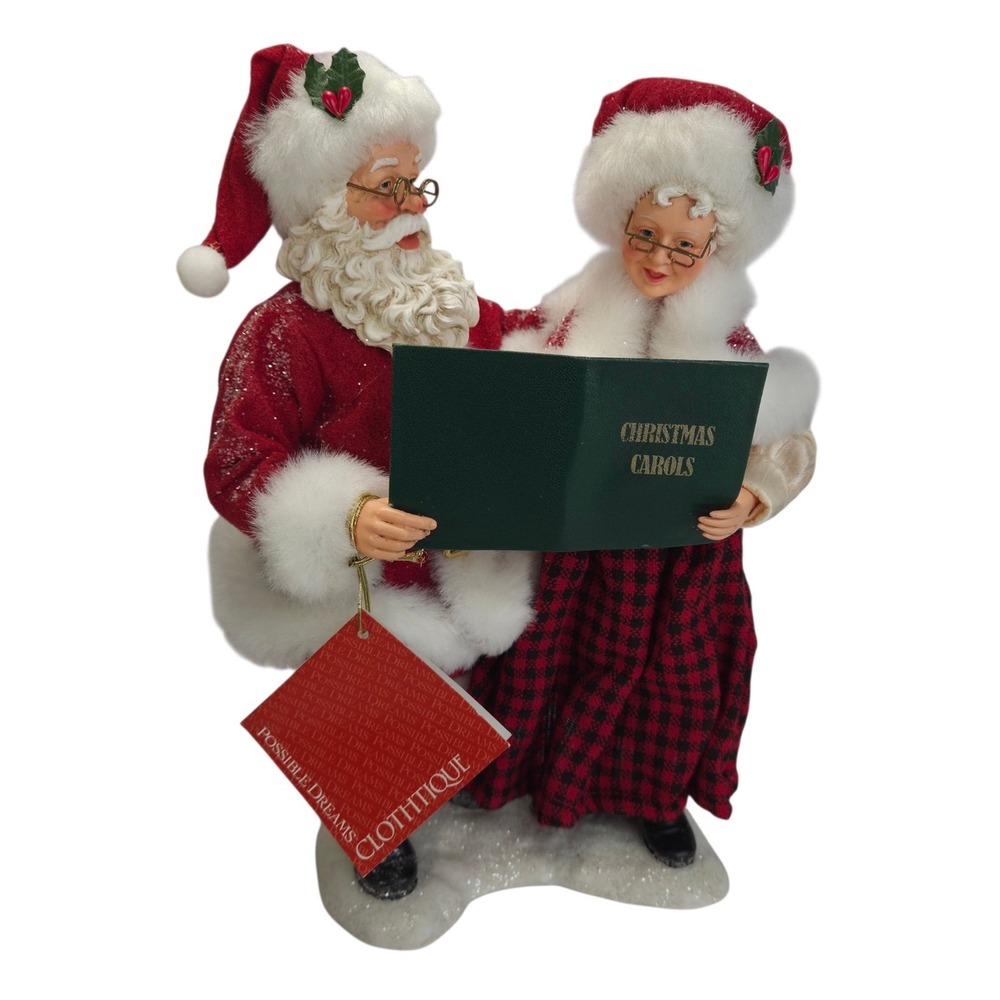 Possible Dreams Singing Santa and Mrs Claus Musical Figurine Merry Xmas Video